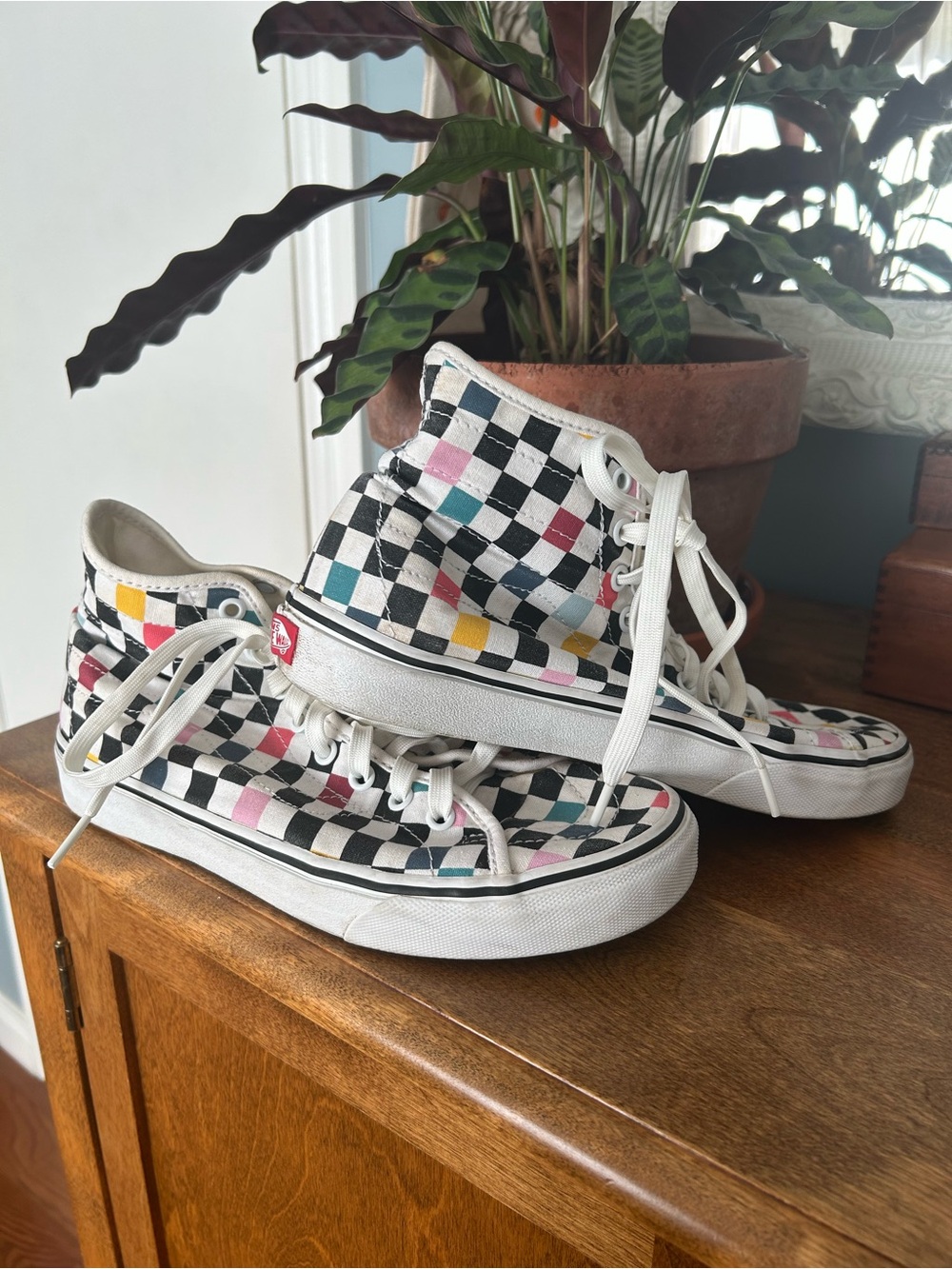 Vans® Unisex SK8-Hi Decon High-Top Sneakers in Party Checkerboard